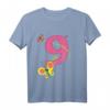 Kinder Geburtstagsshirt 9 Jahre Mädchen - Buntes Schmetterling & Blumen Design für den besonderen Tag