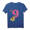 Kinder Geburtstagsshirt 9 Jahre Mädchen - Buntes Schmetterling & Blumen Design für den besonderen Tag