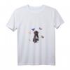 Damen Wasserhund T-Shirt mit Schmetterlingen – Modisches V-Ausschnitt Hundeliebhaber-Shirt, ideales Geschenk für Hundemütter & -väter