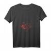 Buntes Damen T-Shirt mit Rosa und Roten Schmetterlingen in Herz-Form - V-Ausschnitt, Ästhetisches Liebes-Design