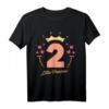 2. Geburtstag Mädchen Prinzessin Schmetterling T-Shirt – Süßes Geschenk für Mädchen, Prinzessinnen & Kinderparty