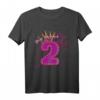 Kinder Geburtstagsshirt 2 Jahre Mädchen Prinzessin Schmetterling - Buntes Geburtstagsoutfit für Töchter, Nichten und Enkelinnen