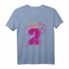 Kinder Geburtstagsshirt 2 Jahre Mädchen Prinzessin Schmetterling - Buntes Geburtstagsoutfit für Töchter, Nichten und Enkelinnen