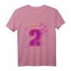 Kinder Geburtstagsshirt 2 Jahre Mädchen Prinzessin Schmetterling - Buntes Geburtstagsoutfit für Töchter, Nichten und Enkelinnen
