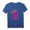 Kinder Geburtstagsshirt 2 Jahre Mädchen Prinzessin Schmetterling - Buntes Geburtstagsoutfit für Töchter, Nichten und Enkelinnen