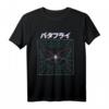 80er Japan Aesthetic Vaporwave T-Shirt mit Schmetterling – Retro Synthwave & Retrowave Design für Anime-, Manga- und Musikfans