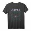 80er Japan Aesthetic Vaporwave T-Shirt mit Schmetterling – Retro Synthwave & Retrowave Design für Anime-, Manga- und Musikfans