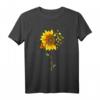 Sonnenblume & Schmetterlinge 'Hope Faith Love Peace' Design T-Shirt - Inspirierende Botschaft, Klassisch Geschnitten