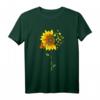 Sonnenblume & Schmetterlinge 'Hope Faith Love Peace' Design T-Shirt - Inspirierende Botschaft, Klassisch Geschnitten