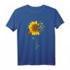 Sonnenblume & Schmetterlinge 'Hope Faith Love Peace' Design T-Shirt - Inspirierende Botschaft, Klassisch Geschnitten