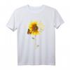 Sonnenblume & Schmetterlinge 'Hope Faith Love Peace' Design T-Shirt - Inspirierende Botschaft, Klassisch Geschnitten