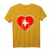 Freedom Independence Faith In God - Christliches T-Shirt mit Schweizer Flagge, Kreuz und Jesus Motiv für Glauben und Familie