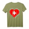 Freedom Independence Faith In God - Christliches T-Shirt mit Schweizer Flagge, Kreuz und Jesus Motiv für Glauben und Familie