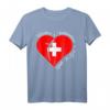 Freedom Independence Faith In God - Christliches T-Shirt mit Schweizer Flagge, Kreuz und Jesus Motiv für Glauben und Familie