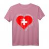 Freedom Independence Faith In God - Christliches T-Shirt mit Schweizer Flagge, Kreuz und Jesus Motiv für Glauben und Familie