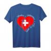 Freedom Independence Faith In God - Christliches T-Shirt mit Schweizer Flagge, Kreuz und Jesus Motiv für Glauben und Familie