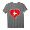 Freedom Independence Faith In God - Christliches T-Shirt mit Schweizer Flagge, Kreuz und Jesus Motiv für Glauben und Familie