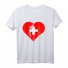 Freedom Independence Faith In God - Christliches T-Shirt mit Schweizer Flagge, Kreuz und Jesus Motiv für Glauben und Familie