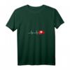 Damen Schweizer Herzschlag T-Shirt mit V-Ausschnitt – Liebe zur Schweiz perfekt für Urlaub & Kurztrip
