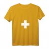 Damen Schweizer Flagge Schweiz T-Shirt mit V-Ausschnitt - Leichtes, klassisch geschnittenes Landest-Shirt mit doppelt genähten Ärmeln
