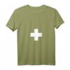 Damen Schweizer Flagge Schweiz T-Shirt mit V-Ausschnitt - Leichtes, klassisch geschnittenes Landest-Shirt mit doppelt genähten Ärmeln