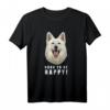 Born to be Happy! Weißer Schweizer Schäferhund T-Shirt – Perfektes Geschenk für Hundefreunde & Schäferhundfans