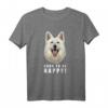Born to be Happy! Weißer Schweizer Schäferhund T-Shirt – Perfektes Geschenk für Hundefreunde & Schäferhundfans