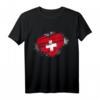 Schweizer Flagge in Herzform T-Shirt für Touristen und Schweiz-Fans – Perfekt für Urlaub, Landestolz & Geschenke