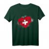 Schweizer Flagge in Herzform T-Shirt für Touristen und Schweiz-Fans – Perfekt für Urlaub, Landestolz & Geschenke