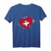 Schweizer Flagge in Herzform T-Shirt für Touristen und Schweiz-Fans – Perfekt für Urlaub, Landestolz & Geschenke