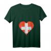 Damen Schweizer Flagge Herz T-Shirt mit V-Ausschnitt - Personalisiertes Schweizer Geschenk für Fans und Freunde