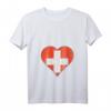 Damen Schweizer Flagge Herz T-Shirt mit V-Ausschnitt - Personalisiertes Schweizer Geschenk für Fans und Freunde