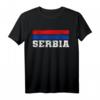 Serbien Serbia Fahne Flagge Wappen T-Shirt - Klassisch geschnitten, doppelt genähter Saum für Fans und Nationalstolz