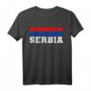 Serbien Serbia Fahne Flagge Wappen T-Shirt - Klassisch geschnitten, doppelt genähter Saum für Fans und Nationalstolz