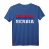 Serbien Serbia Fahne Flagge Wappen T-Shirt - Klassisch geschnitten, doppelt genähter Saum für Fans und Nationalstolz