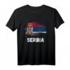 Serbien Flagge Pride Retro T-Shirt für Familie – Stolz auf serbisches Erbe, perfekt für Geburtstage, Weihnachten, Feiertage und besondere Anlässe