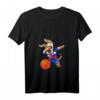 Damen Dabbing Dog Slowakei Basketball Fan T-Shirt mit V-Ausschnitt - Trendiges Sportshirt mit slowakischer Flagge für Basketballliebhaber und Fans