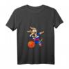 Damen Dabbing Dog Slowakei Basketball Fan T-Shirt mit V-Ausschnitt - Trendiges Sportshirt mit slowakischer Flagge für Basketballliebhaber und Fans