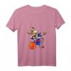 Damen Dabbing Dog Slowakei Basketball Fan T-Shirt mit V-Ausschnitt - Trendiges Sportshirt mit slowakischer Flagge für Basketballliebhaber und Fans
