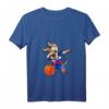 Damen Dabbing Dog Slowakei Basketball Fan T-Shirt mit V-Ausschnitt - Trendiges Sportshirt mit slowakischer Flagge für Basketballliebhaber und Fans