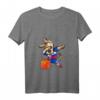 Damen Dabbing Dog Slowakei Basketball Fan T-Shirt mit V-Ausschnitt - Trendiges Sportshirt mit slowakischer Flagge für Basketballliebhaber und Fans
