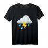 Wolke mit Blitz und Regen T-Shirt für Frauen, Männer und Kinder – Stylisches Wettermotiv, klassisch geschnitten