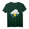 Wolke mit Blitz und Regen T-Shirt für Frauen, Männer und Kinder – Stylisches Wettermotiv, klassisch geschnitten