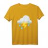 Wolke mit Blitz und Regen T-Shirt für Frauen, Männer und Kinder – Stylisches Wettermotiv, klassisch geschnitten