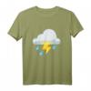 Wolke mit Blitz und Regen T-Shirt für Frauen, Männer und Kinder – Stylisches Wettermotiv, klassisch geschnitten