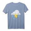 Wolke mit Blitz und Regen T-Shirt für Frauen, Männer und Kinder – Stylisches Wettermotiv, klassisch geschnitten