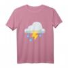 Wolke mit Blitz und Regen T-Shirt für Frauen, Männer und Kinder – Stylisches Wettermotiv, klassisch geschnitten