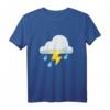 Wolke mit Blitz und Regen T-Shirt für Frauen, Männer und Kinder – Stylisches Wettermotiv, klassisch geschnitten