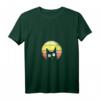 Damen Katzenmotiv mit einer schwarzen Katze vor einer retro Sonne – Trendiges T-Shirt mit V-Ausschnitt für Katzenliebhaberinnen
