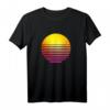 Neon Retro Synthwave Sonne T-Shirt für Damen und Herren – 80er & 90er Nostalgie, Party & Geschenk